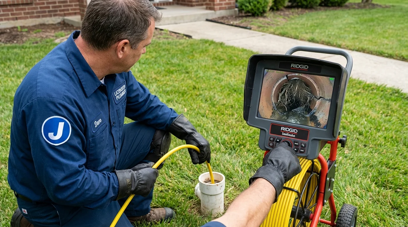 Sewer camera inspection being performed by Johns Plumbing LLC in Ninnekah